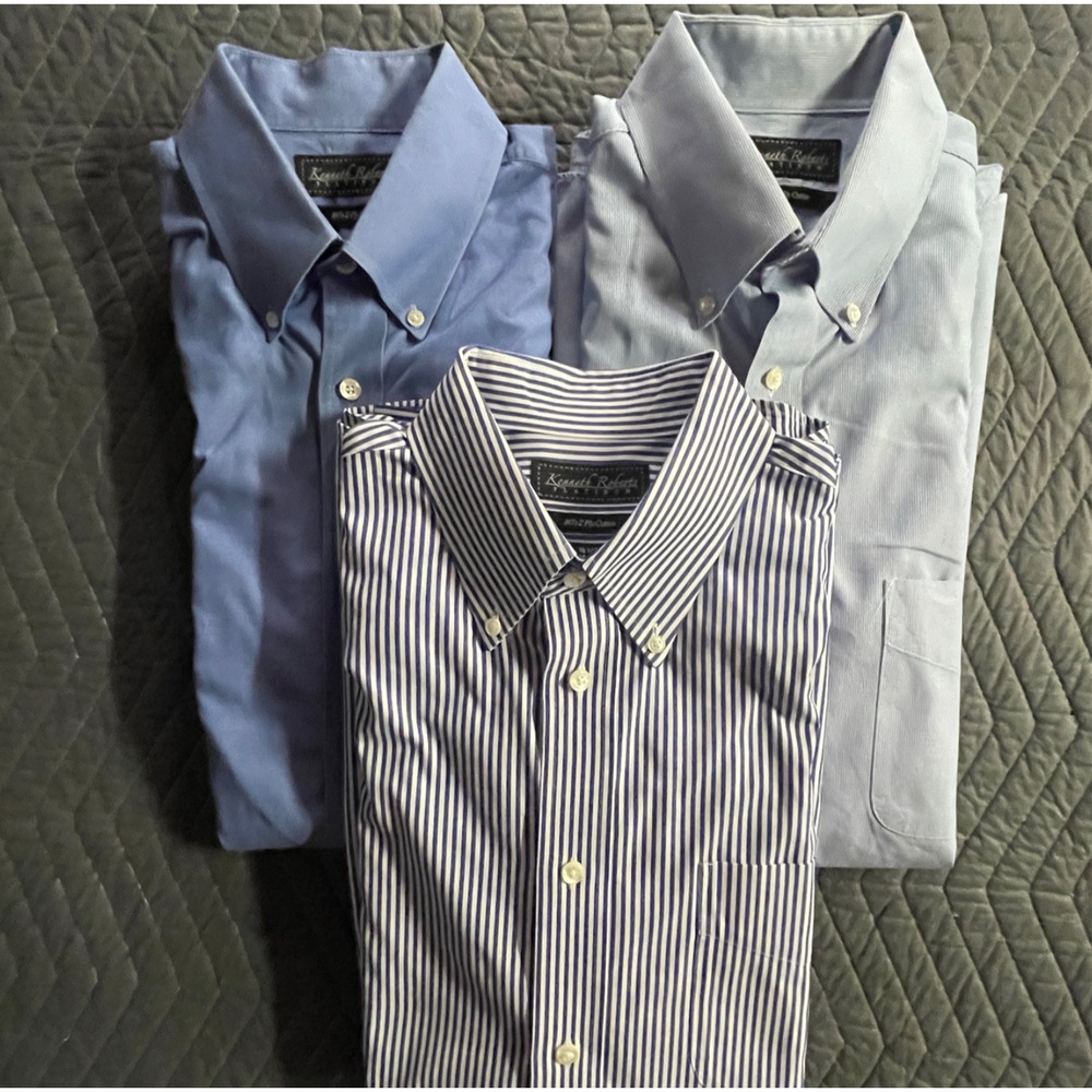 Kenneth Roberts Platinum Men's Dress Shirts - 16.5 36/37 (Lot of 3)